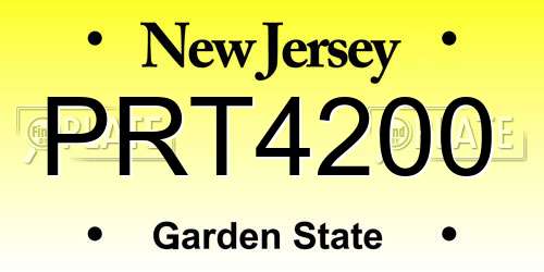 PRT4200 New Jersey License Plate