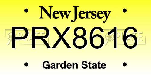 PRX8616 New Jersey License Plate