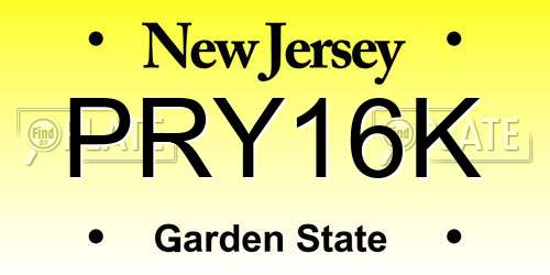 PRY16K New Jersey License Plate