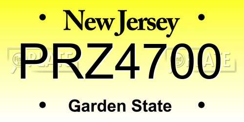 PRZ4700 New Jersey License Plate