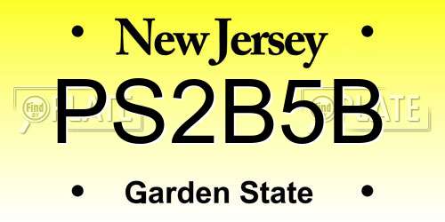 PS2B5B New Jersey License Plate