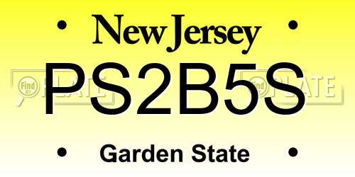PS2B5S New Jersey License Plate