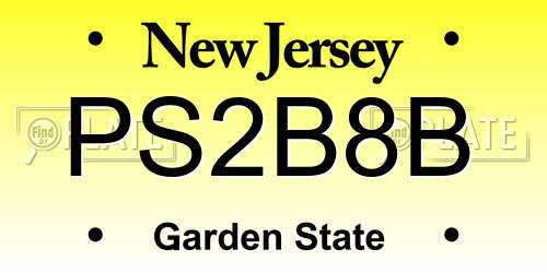PS2B8B New Jersey License Plate