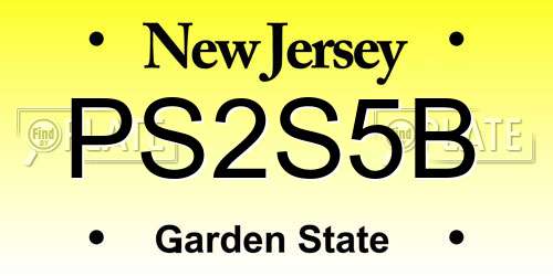 PS2S5B New Jersey License Plate