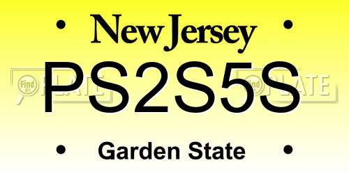PS2S5S New Jersey License Plate