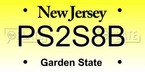 PS2S8B New Jersey License Plate