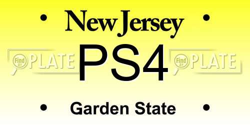 PS4 New Jersey License Plate