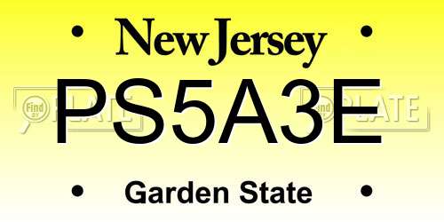PS5A3E New Jersey License Plate