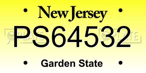PS64532 New Jersey License Plate