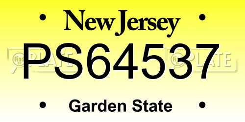PS64537 New Jersey License Plate