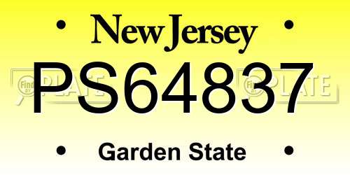 PS64837 New Jersey License Plate