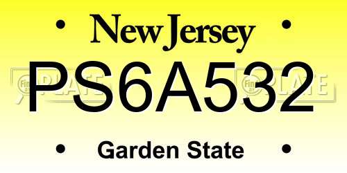 PS6A532 New Jersey License Plate