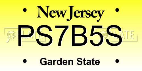 PS7B5S New Jersey License Plate