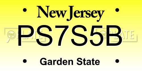 PS7S5B New Jersey License Plate