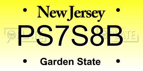 PS7S8B New Jersey License Plate