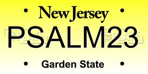 PSALM23 New Jersey License Plate