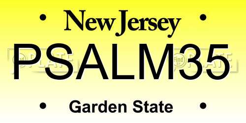 PSALM35 New Jersey License Plate