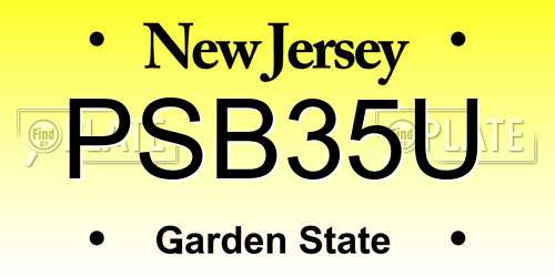 PSB35U New Jersey License Plate
