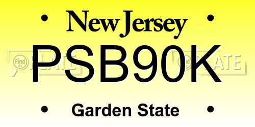 PSB90K New Jersey License Plate
