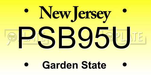 PSB95U New Jersey License Plate
