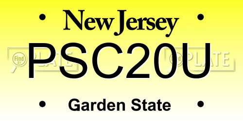 PSC20U New Jersey License Plate