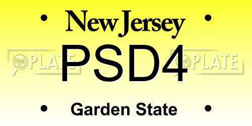 PSD4 New Jersey License Plate