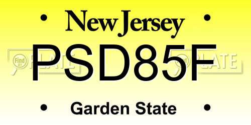 PSD85F New Jersey License Plate