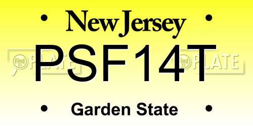 PSF14T New Jersey License Plate