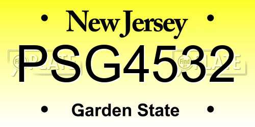 PSG4532 New Jersey License Plate