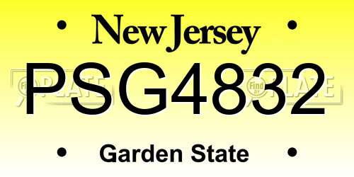 PSG4832 New Jersey License Plate
