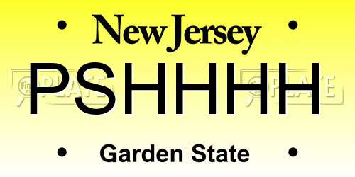 PSHHHH New Jersey License Plate