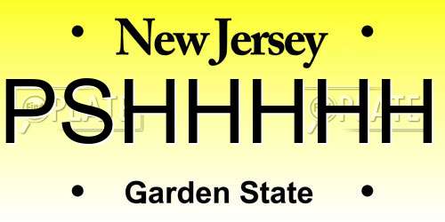 PSHHHHH New Jersey License Plate