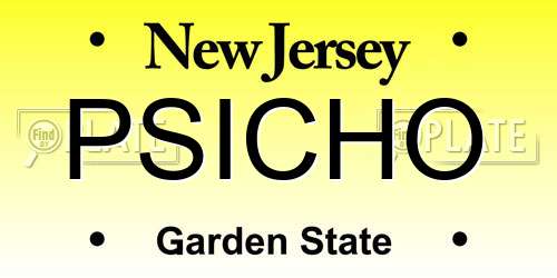 PSICHO New Jersey License Plate