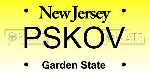 PSKOV New Jersey License Plate