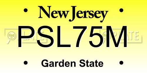 PSL75M New Jersey License Plate