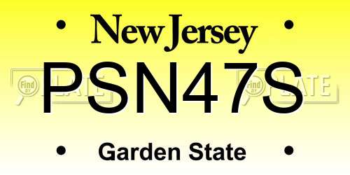 PSN47S New Jersey License Plate
