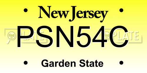 PSN54C New Jersey License Plate