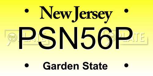 PSN56P New Jersey License Plate