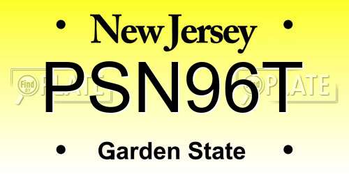 PSN96T New Jersey License Plate