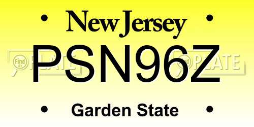PSN96Z New Jersey License Plate