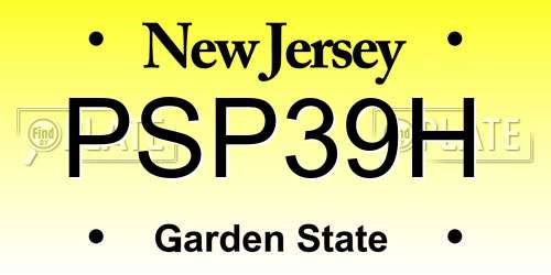 PSP39H New Jersey License Plate