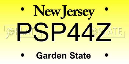 PSP44Z New Jersey License Plate