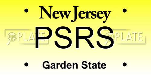 PSRS New Jersey License Plate