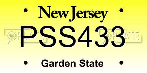 PSS433 New Jersey License Plate