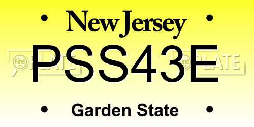 PSS43E New Jersey License Plate