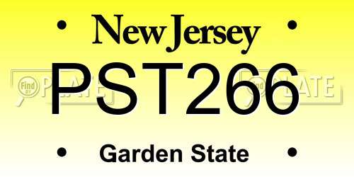 PST266 New Jersey License Plate