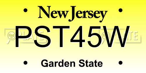 PST45W New Jersey License Plate