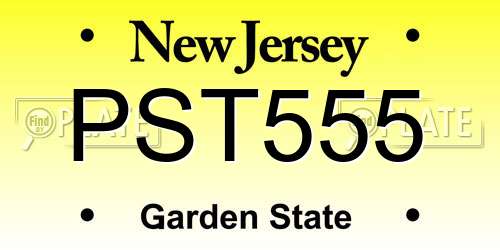 PST555 New Jersey License Plate