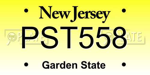 PST558 New Jersey License Plate