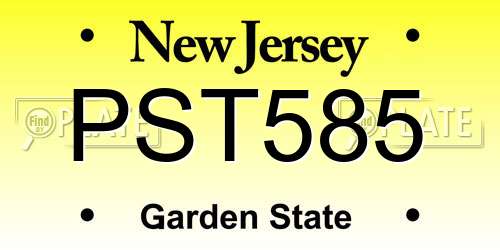 PST585 New Jersey License Plate